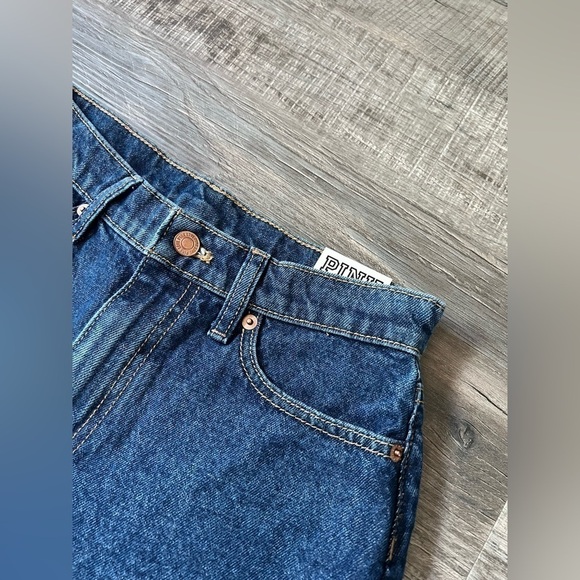 NWT! Victorias Secret PINK High-Waisted Cut Off Shorts Denim Dark Wash 25 - Picture 3 of 5
